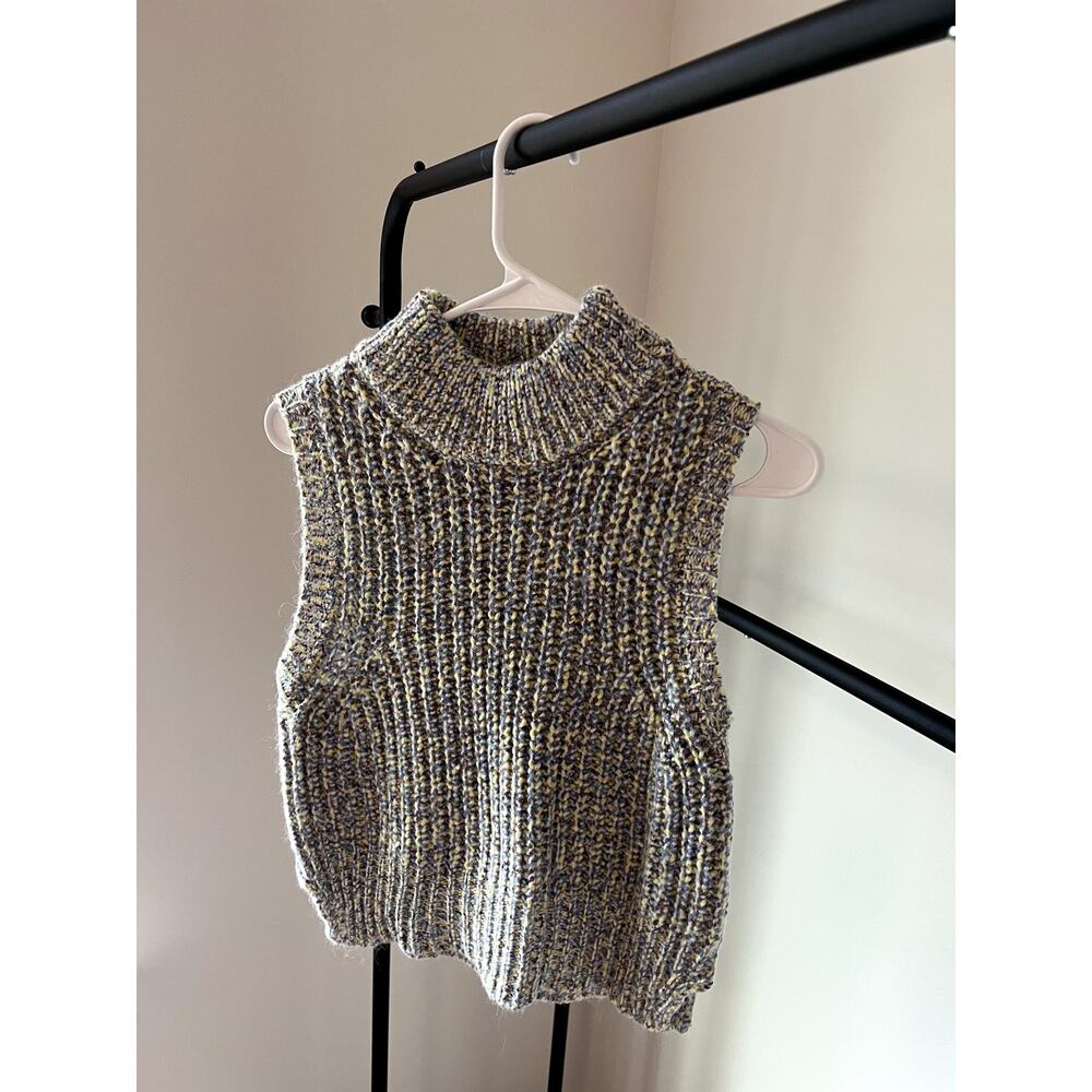 Large Stitches and Stripes Knit Cropped Sweater NWT